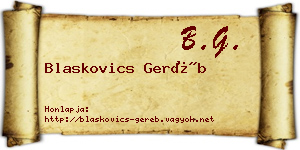 Blaskovics Geréb névjegykártya